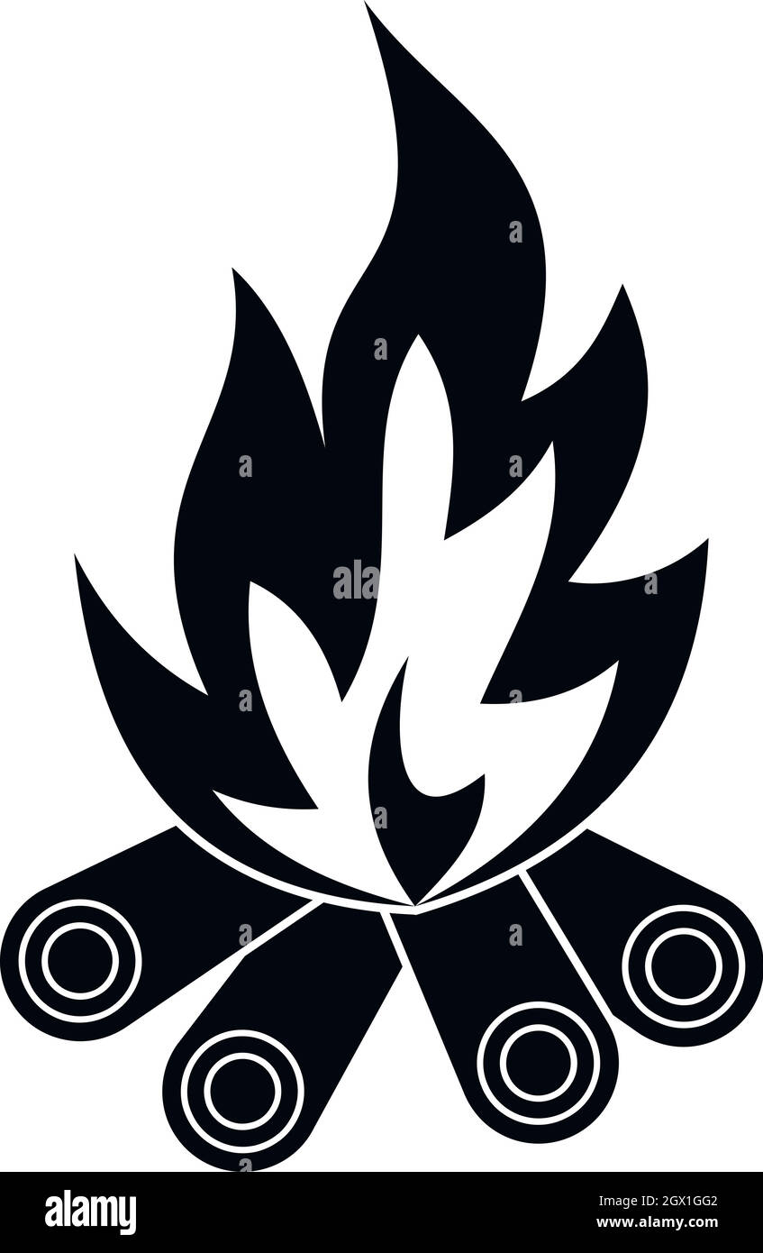 Bonfire Symbol, einfachen Stil Stock Vektor