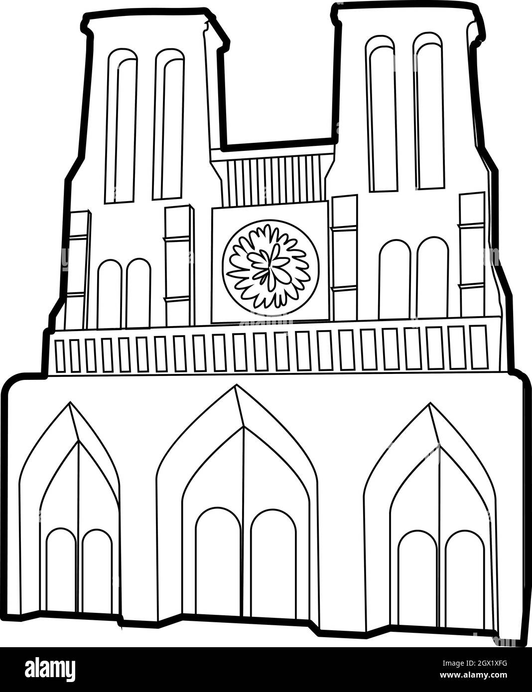 Französischen Schloss Symbol, outline Style Stock Vektor