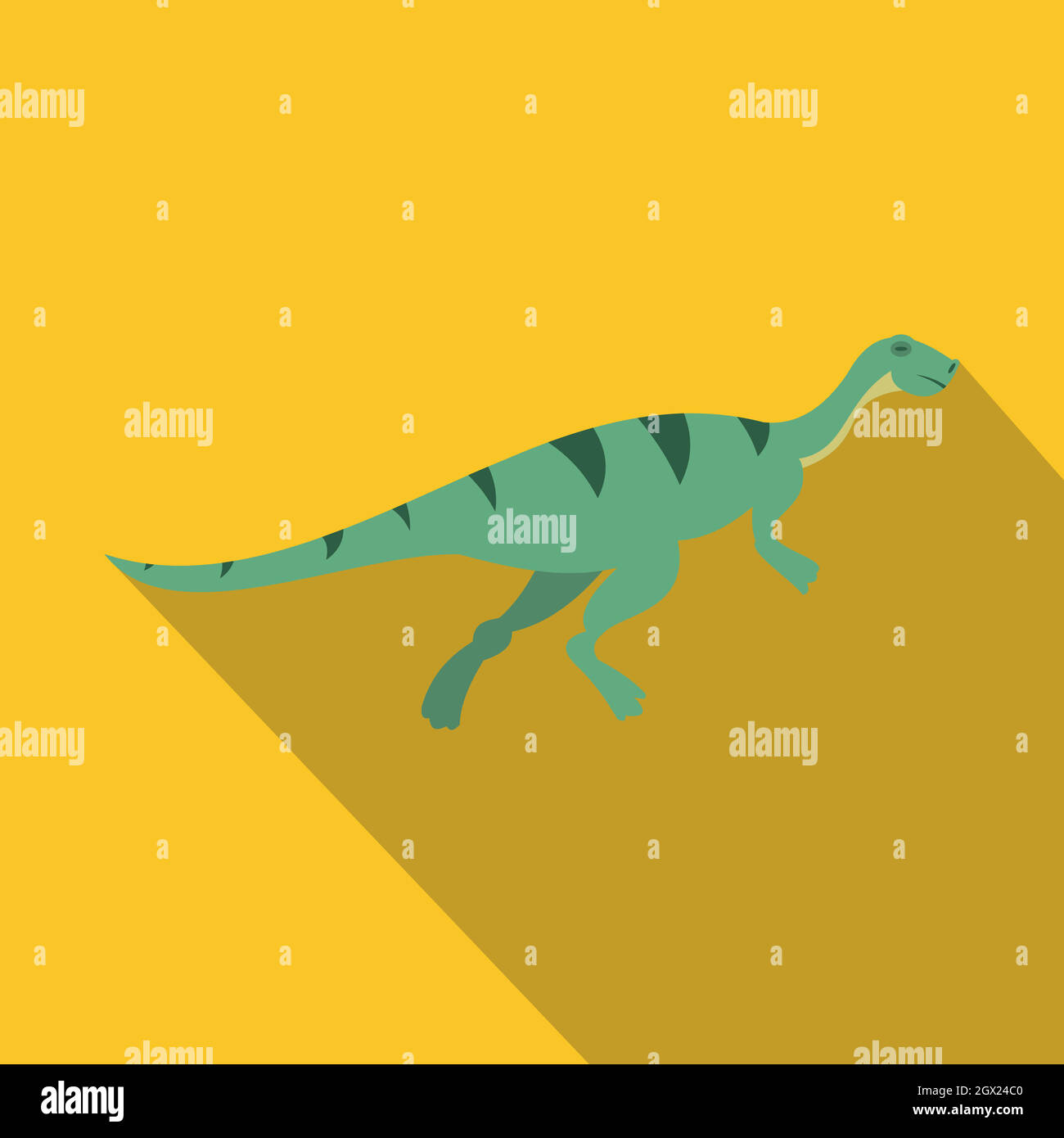 Gallimimus Dinosaurier Symbol, flacher Stil Stock Vektor
