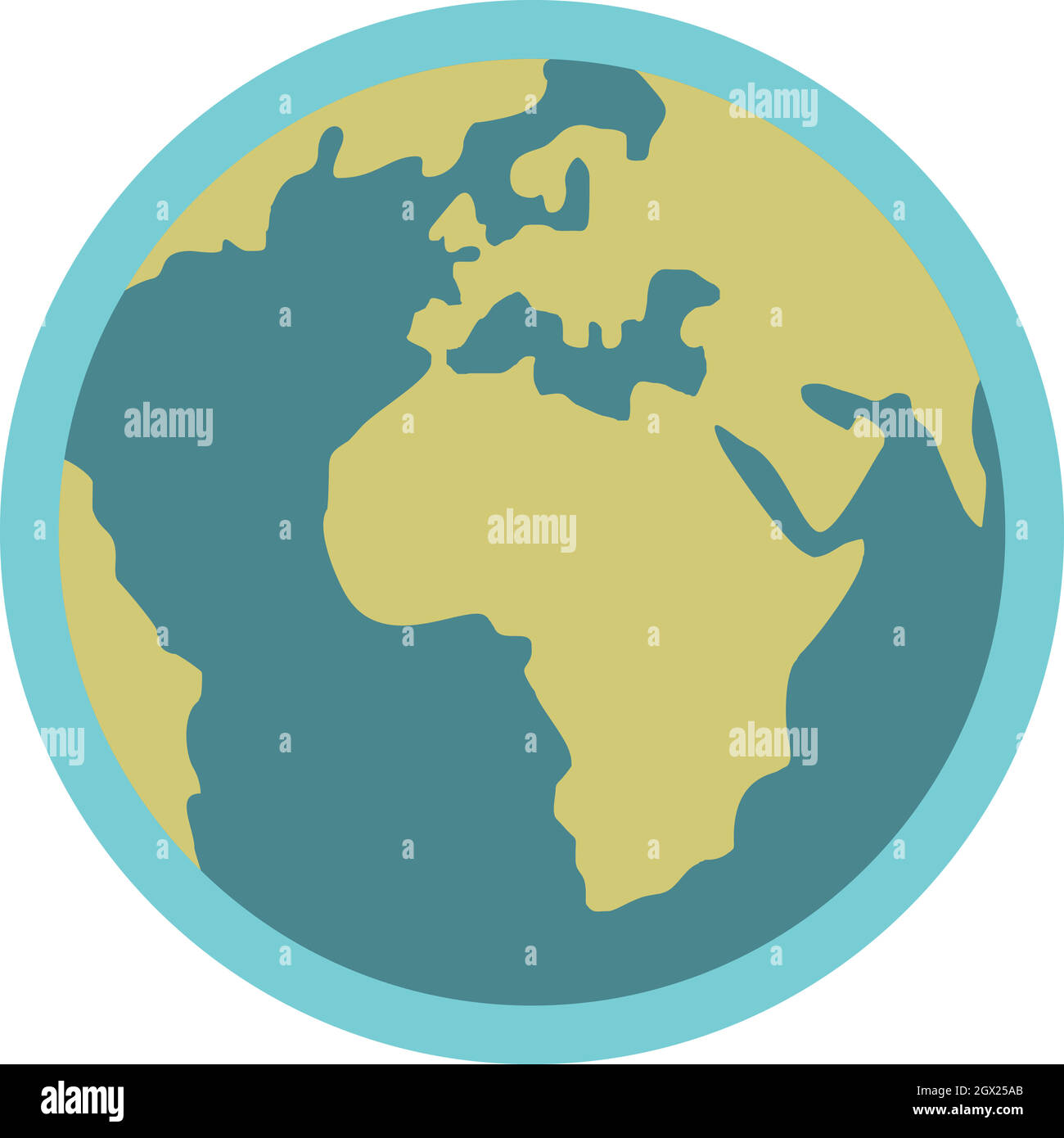 Blauer Planet Earth-Symbol, flachen Stil Stock Vektor