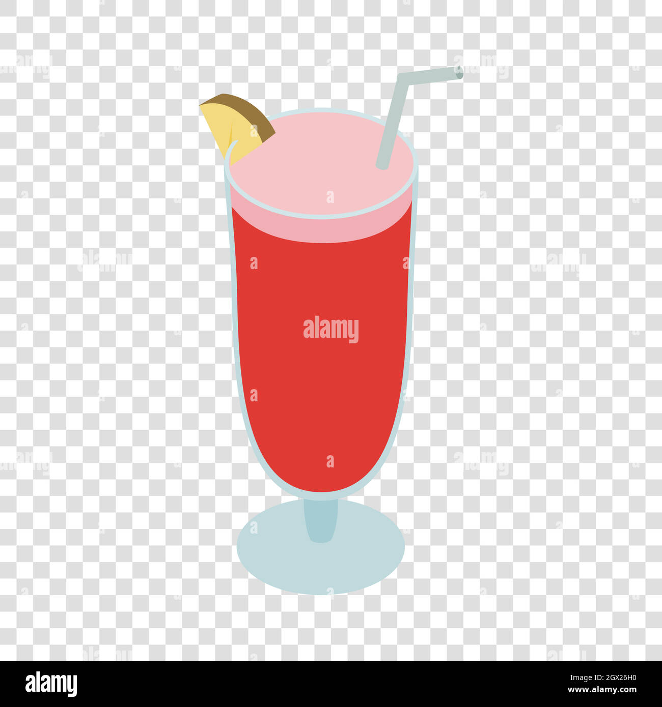 Cocktail Singapore Sling isometrische Symbol Stock Vektor