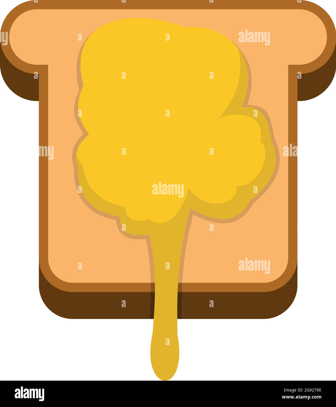 Toast mit Honig-Symbol, flachen Stil Stock Vektor