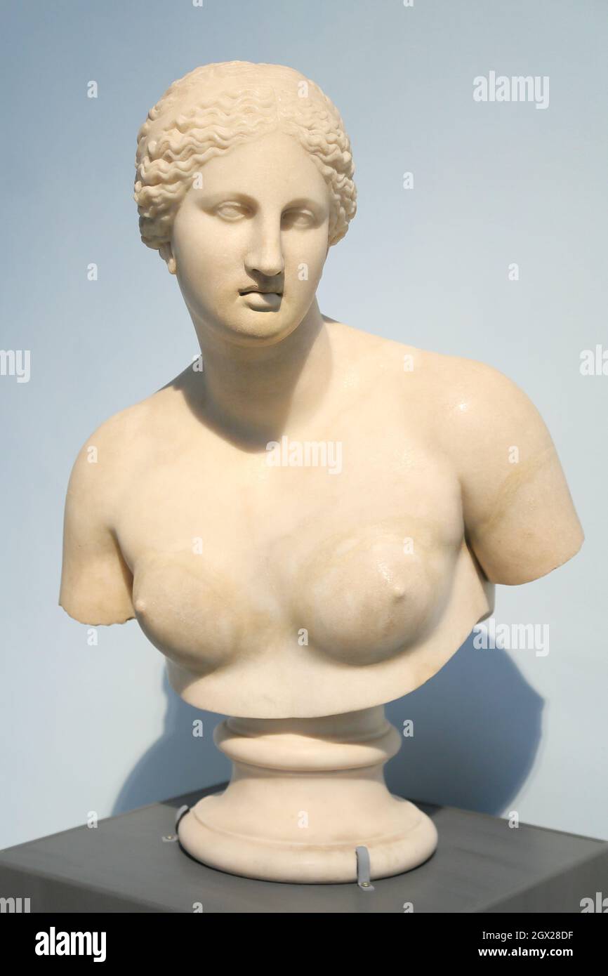 Römische Version der Aphrodite in Knidos von Praxiteles im British Museum, London, Großbritannien Stockfoto