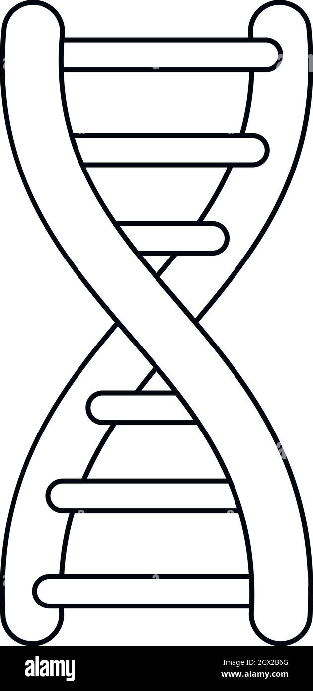 DNA-Symbol, Umriss-Stil Stock Vektor