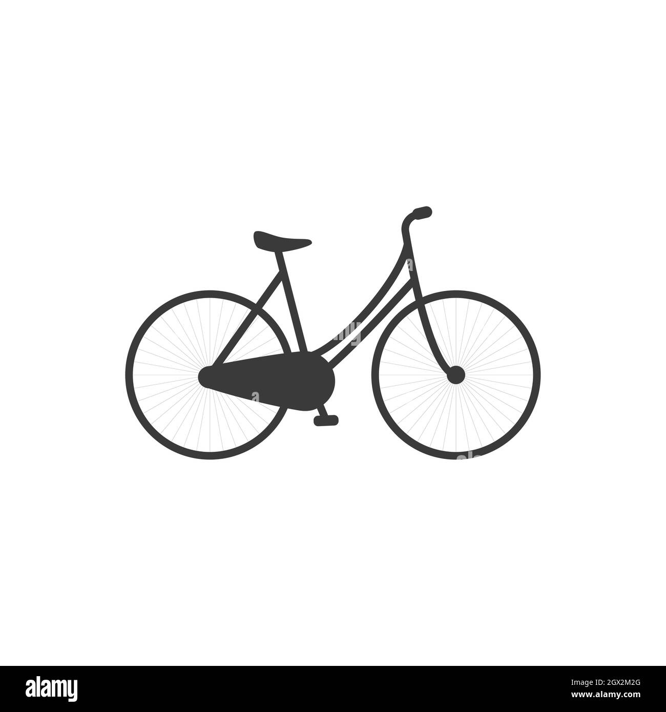 Schwarzes Fahrrad-Vektorsymbol. Retro- oder Vintage-Silhouette. Stock Vektor