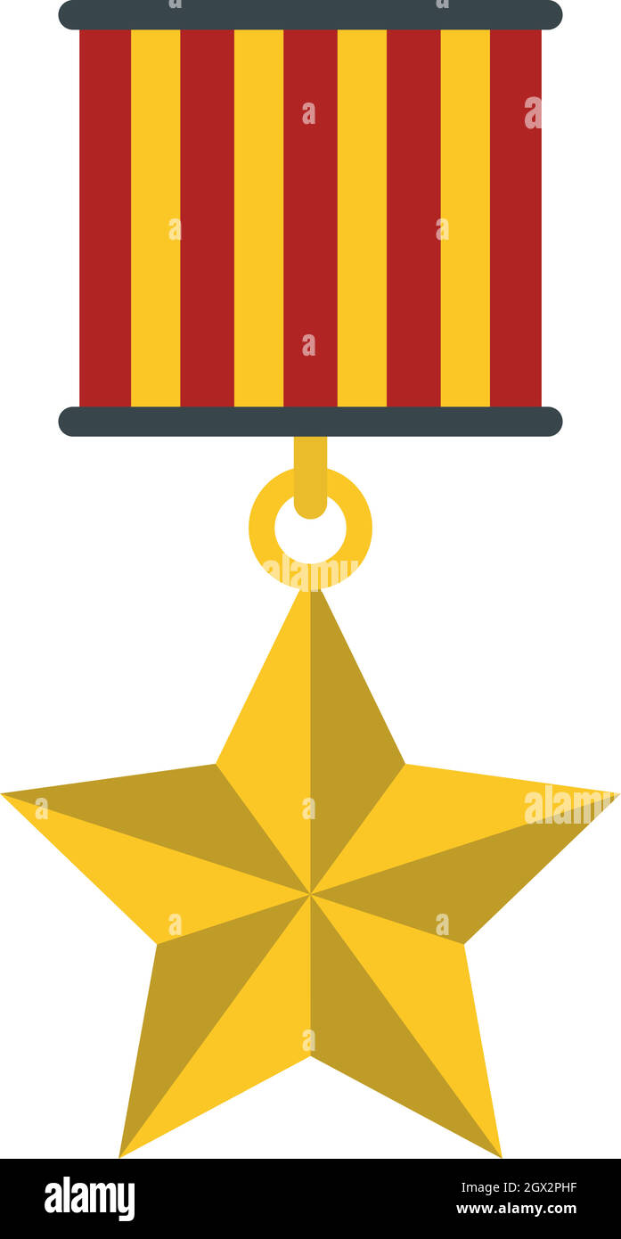 Stern-Symbol, flachen Stil-Medaille Stock Vektor