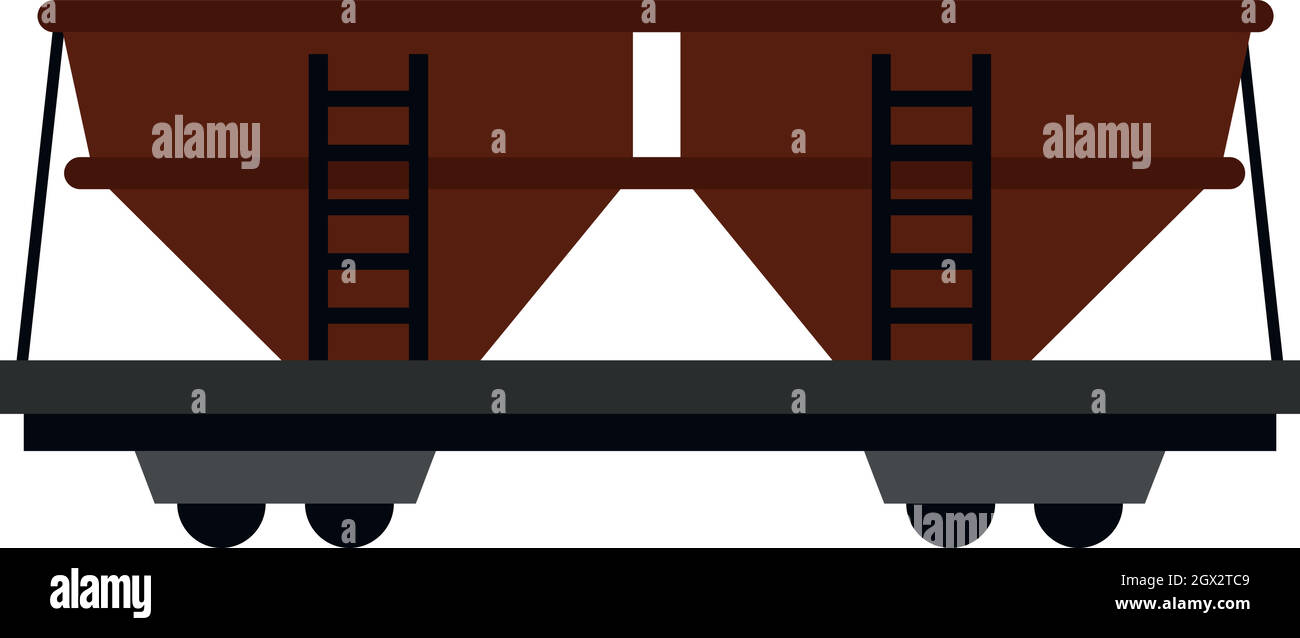 Fracht-Eisenbahn-Auto-Symbol, flachen Stil Stock Vektor