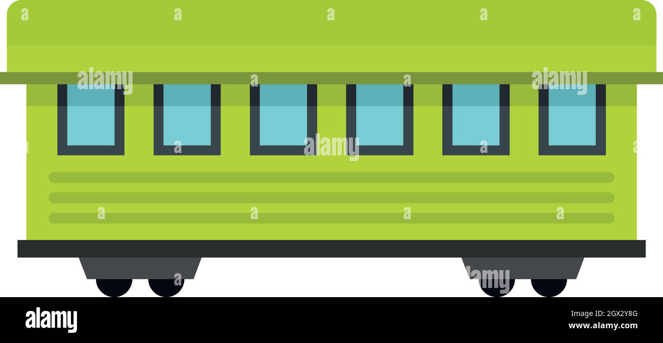 Passagier-Zug-Auto-Symbol, flachen Stil Stock Vektor