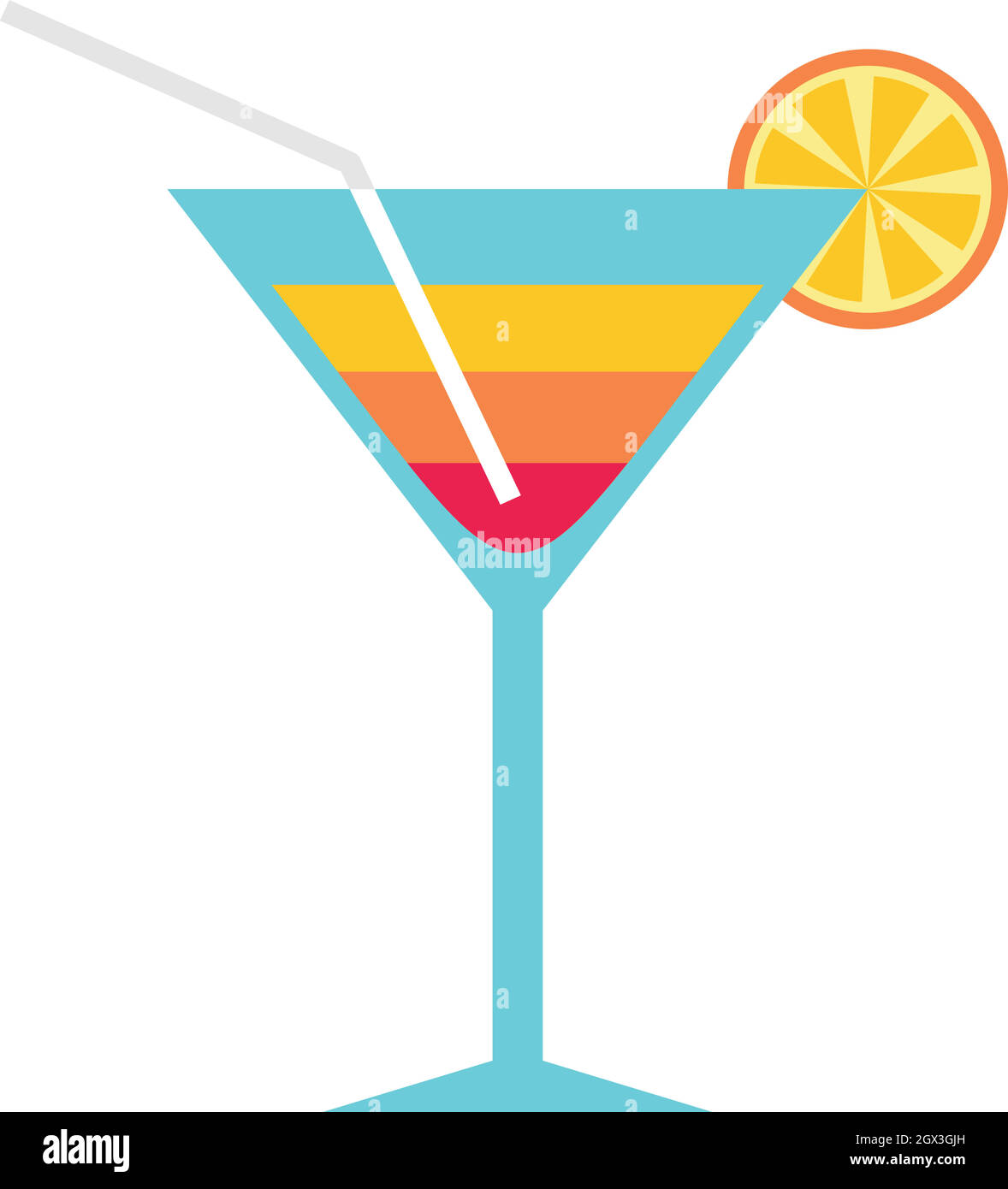 Beach cocktail Symbol, flachen Stil Stock Vektor