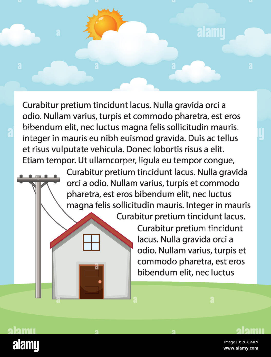 Diagramm, das zeigt, wie Solarzellen zu Hause funktionieren Stock Vektor