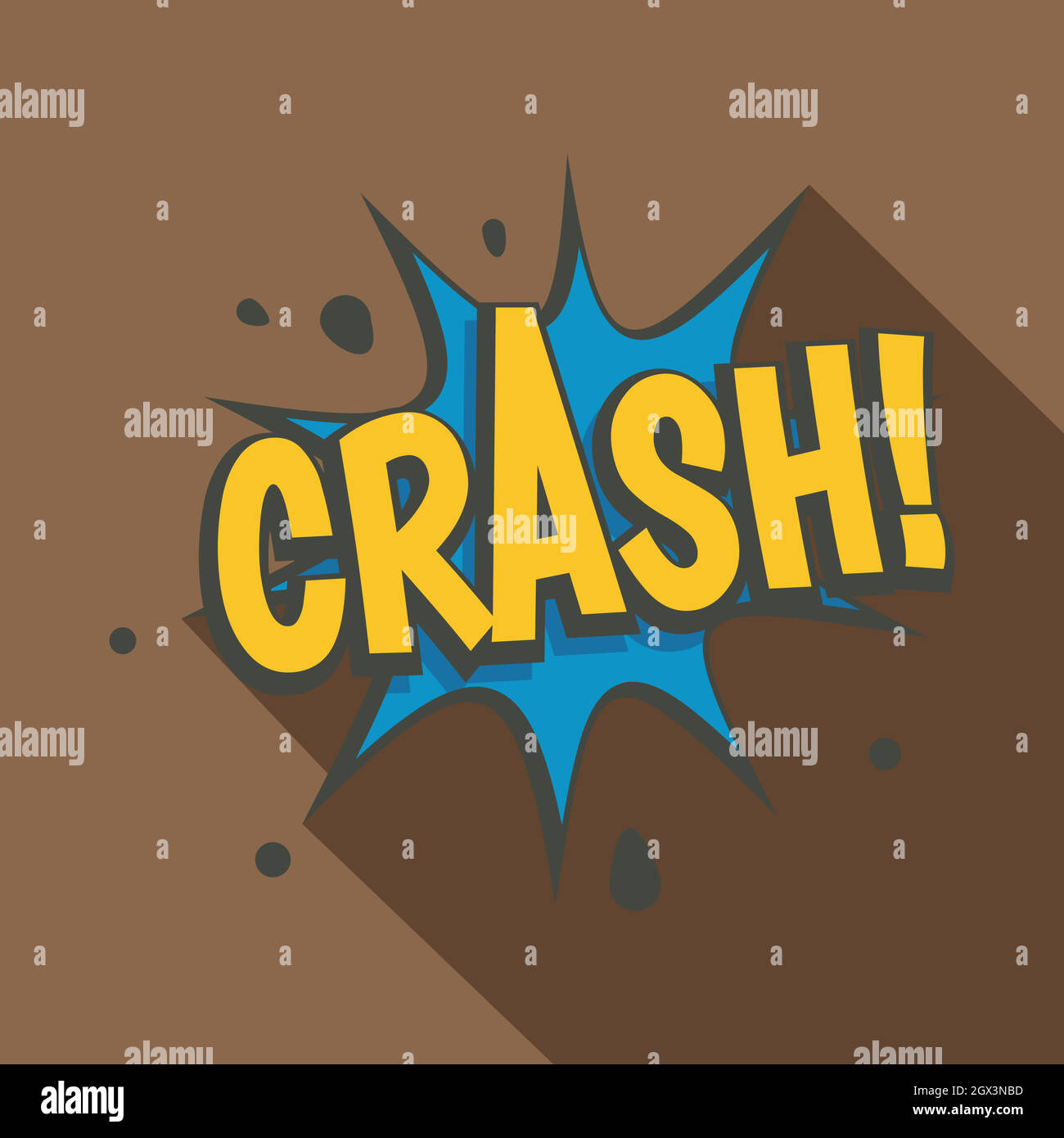 Crash, Explosion Sprechblasen-symbol, flacher Stil Stock Vektor