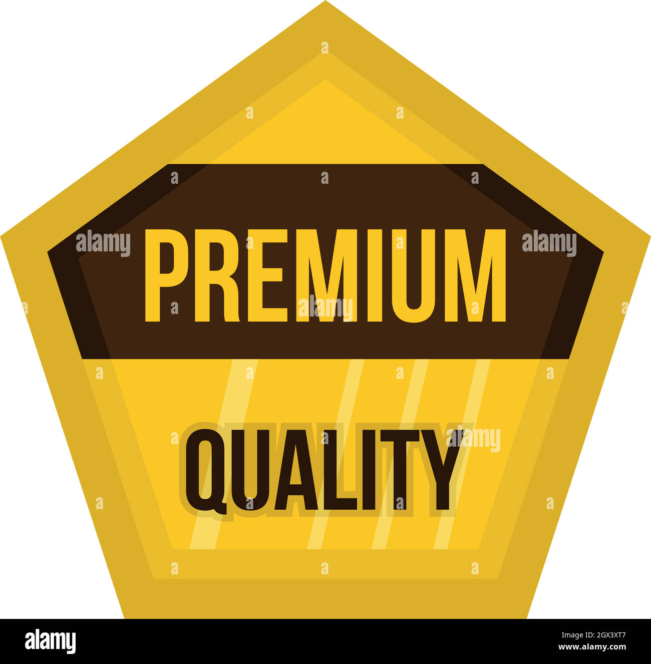 Golden Premium Qualität Bezeichnungssymbol, flachen Stil Stock Vektor