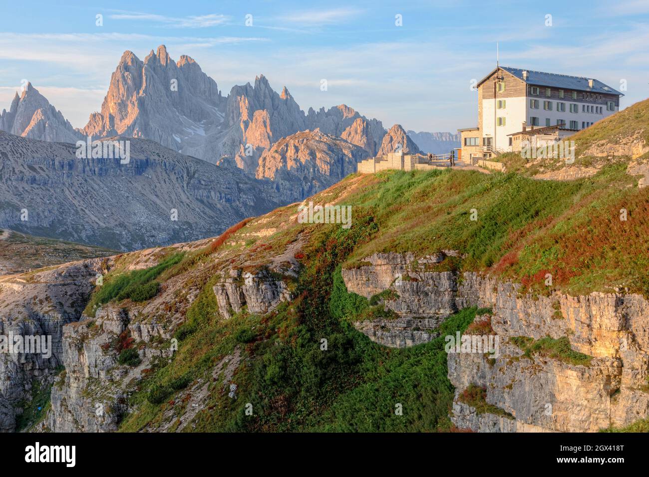 Tre Cime di Lavaredo, Belluno, Venetien, Dolomiten, Italien Stockfoto