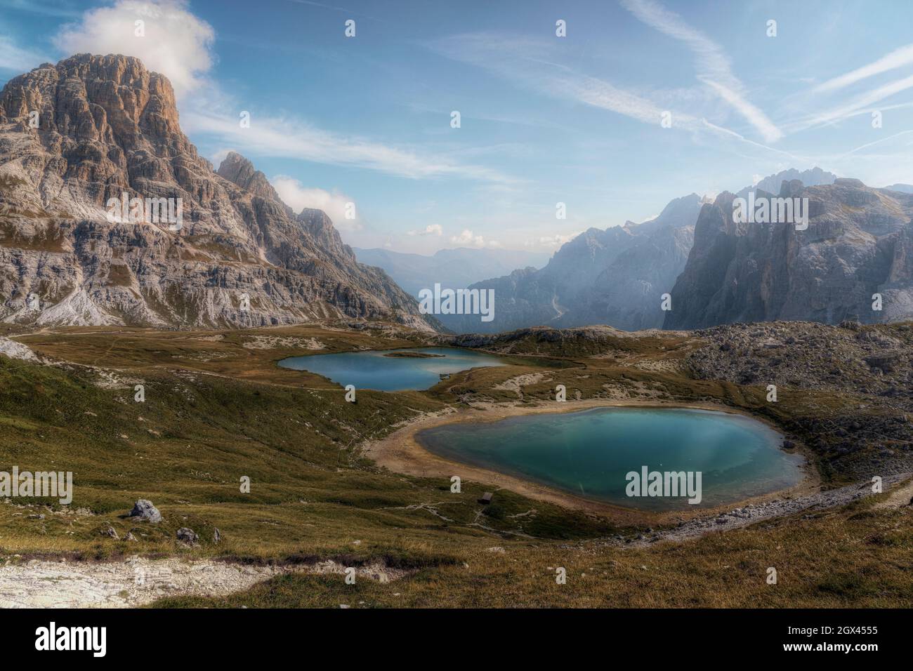 Tre Cime di Lavaredo, Belluno, Venetien, Dolomiten, Italien Stockfoto