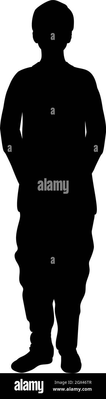 Silhouette ein indischer Junge. Indische Kultur. Symbol für die Abbildung Stock Vektor