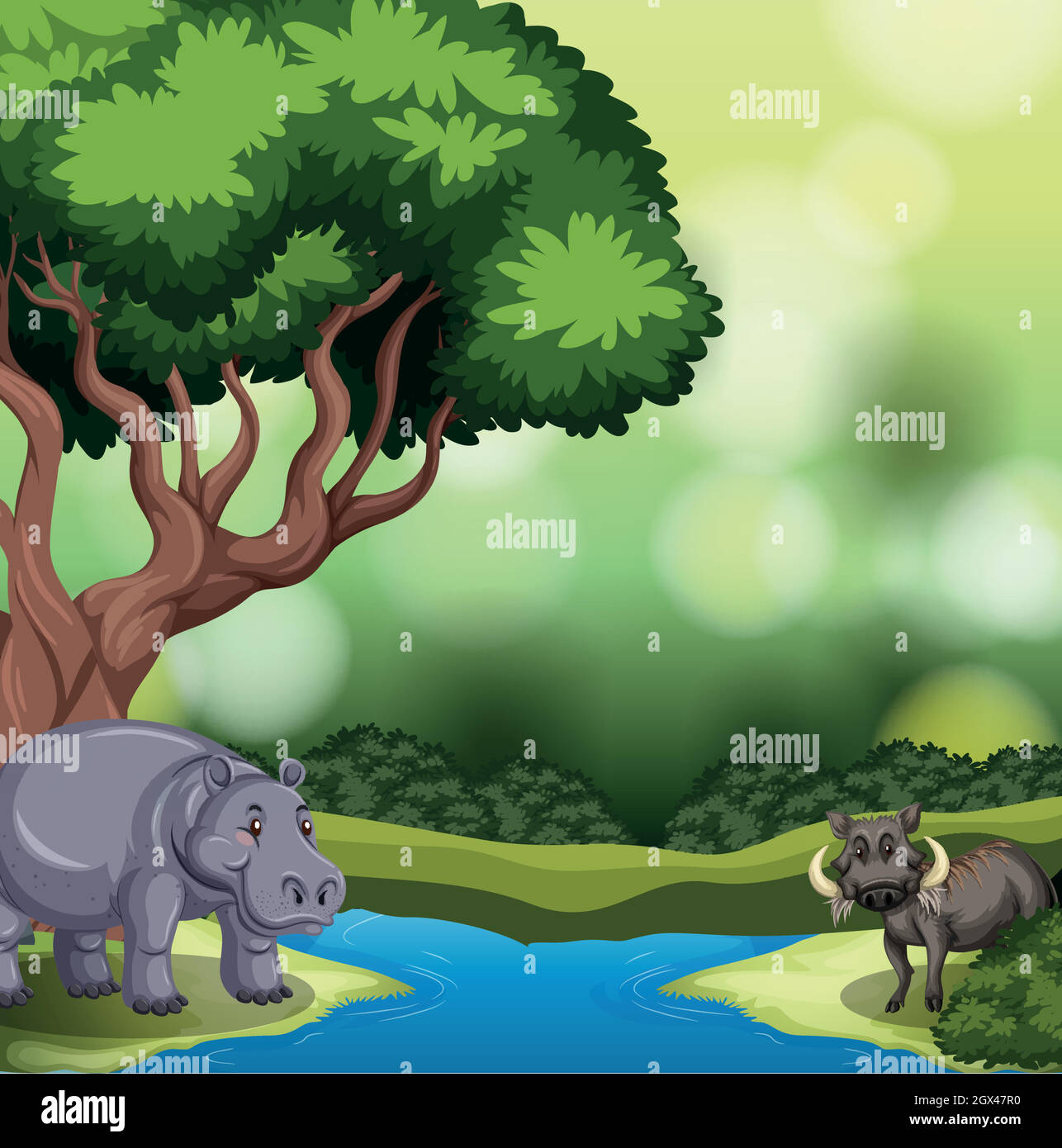 Wildes Tier in der Natur Stock Vektor