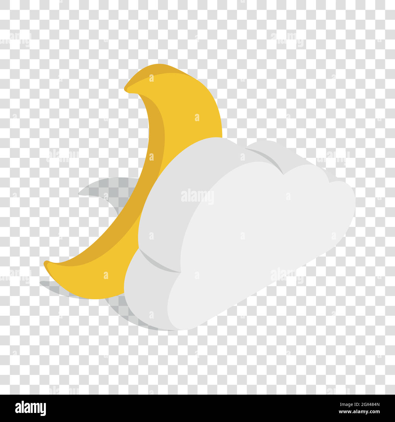 Mond und Cloud isometrische Symbol Stock Vektor