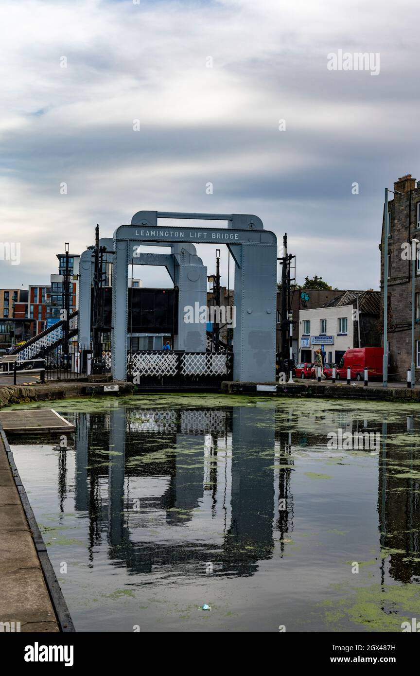 Edinburgh und Glasgow Union Canal, in der Nähe des Endes in Edinburgh, Schottland Stockfoto