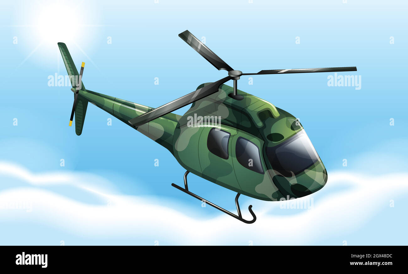 Ein Militärhubschrauber Stock Vektor