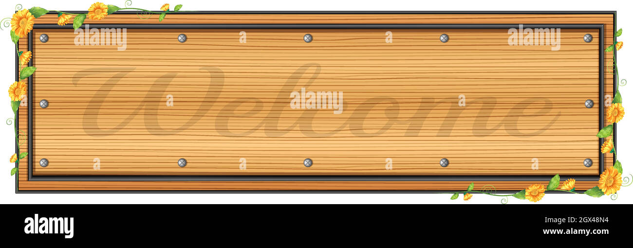 Ein Schild mit einem Willkommensschild Stock Vektor