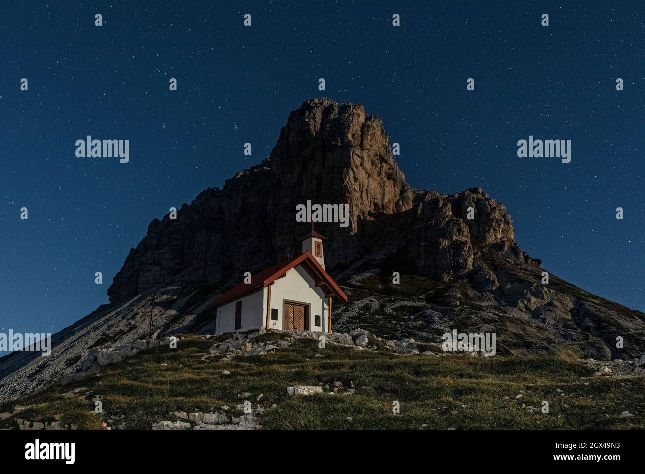 Tre Cime di Lavaredo, Belluno, Venetien, Dolomiten, Italien Stockfoto