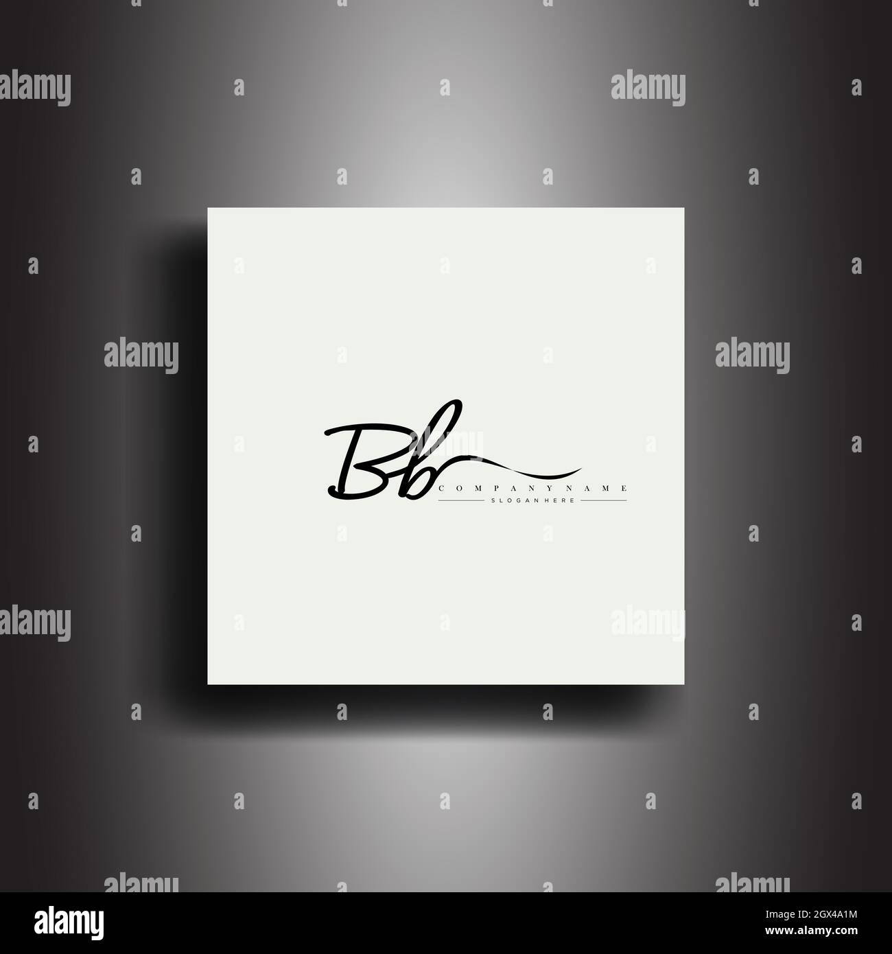 BB Signature Stil Monogramm.kalligrafische Schriftzug Symbol und Handschrift Vektor Stock Vektor