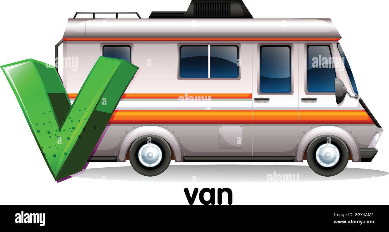 Ein Buchstabe V für Transporter Stock Vektor