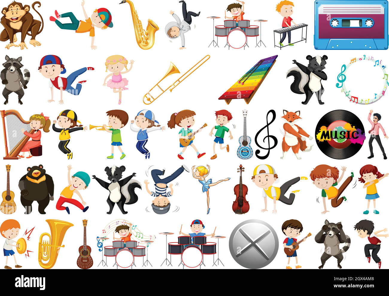 Satz von Musikelementen Stock Vektor