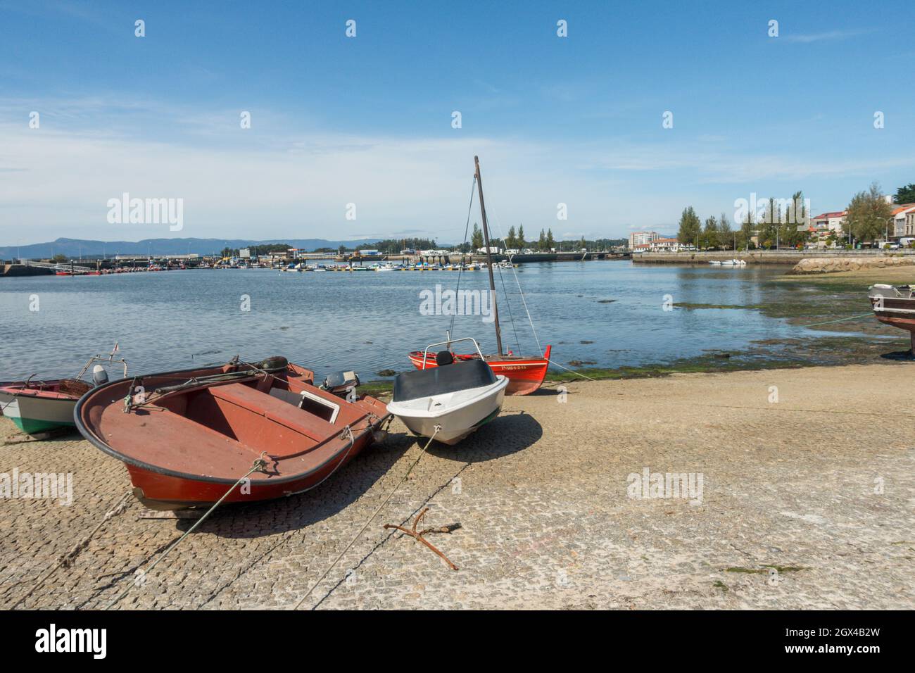 Cambados Spanien, San Tome, altes Fischerdorf, Provinz Pontevedra, Galicien, Spanien. Stockfoto