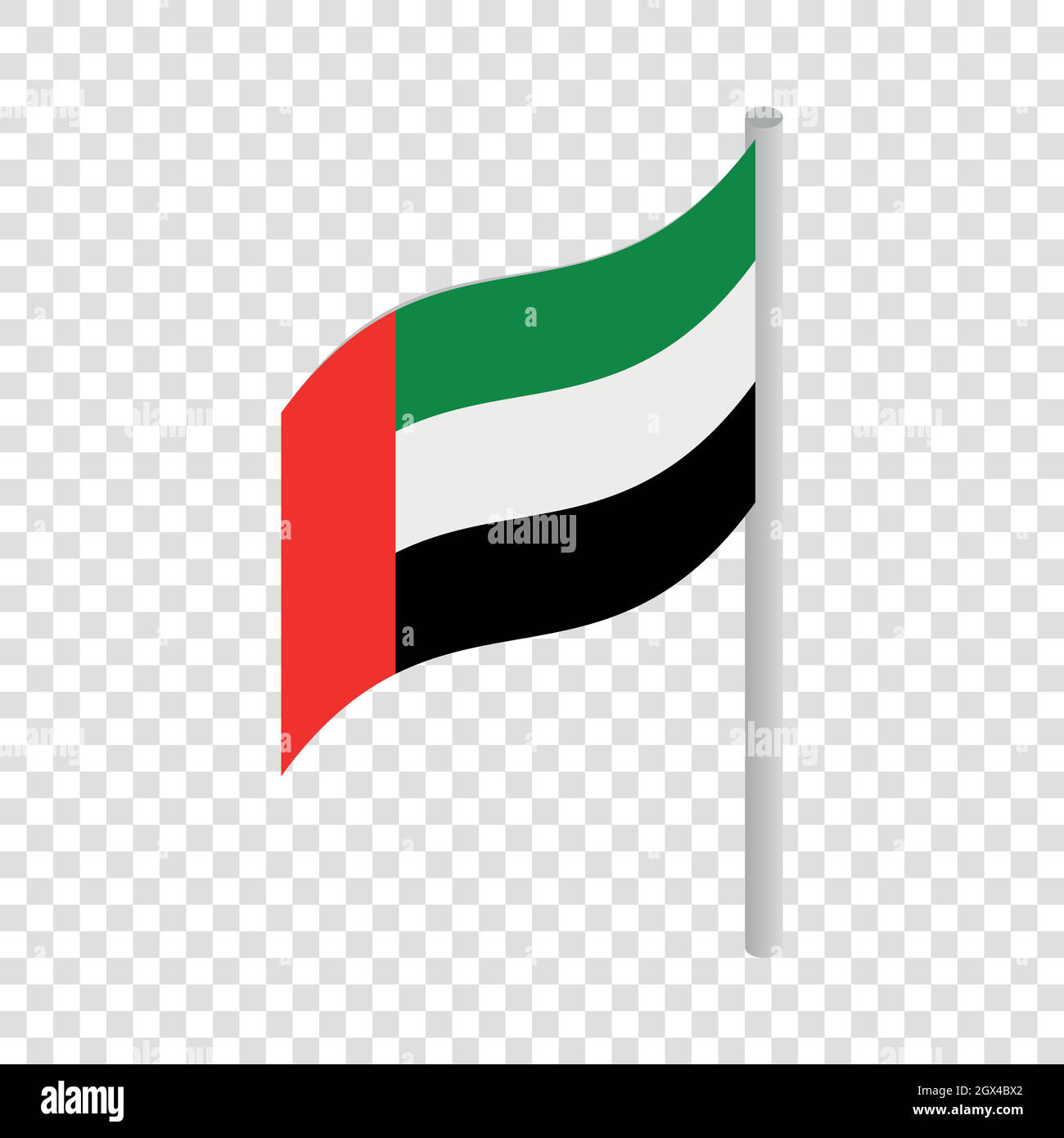 Flagge der Vereinigten Arabischen Emirate isometrische Symbol Stock Vektor