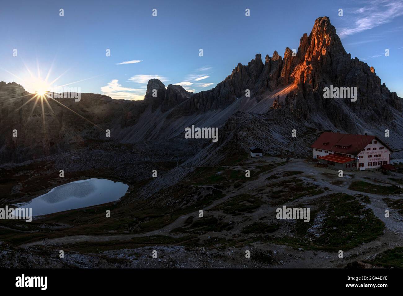 Tre Cime di Lavaredo, Belluno, Venetien, Dolomiten, Italien Stockfoto