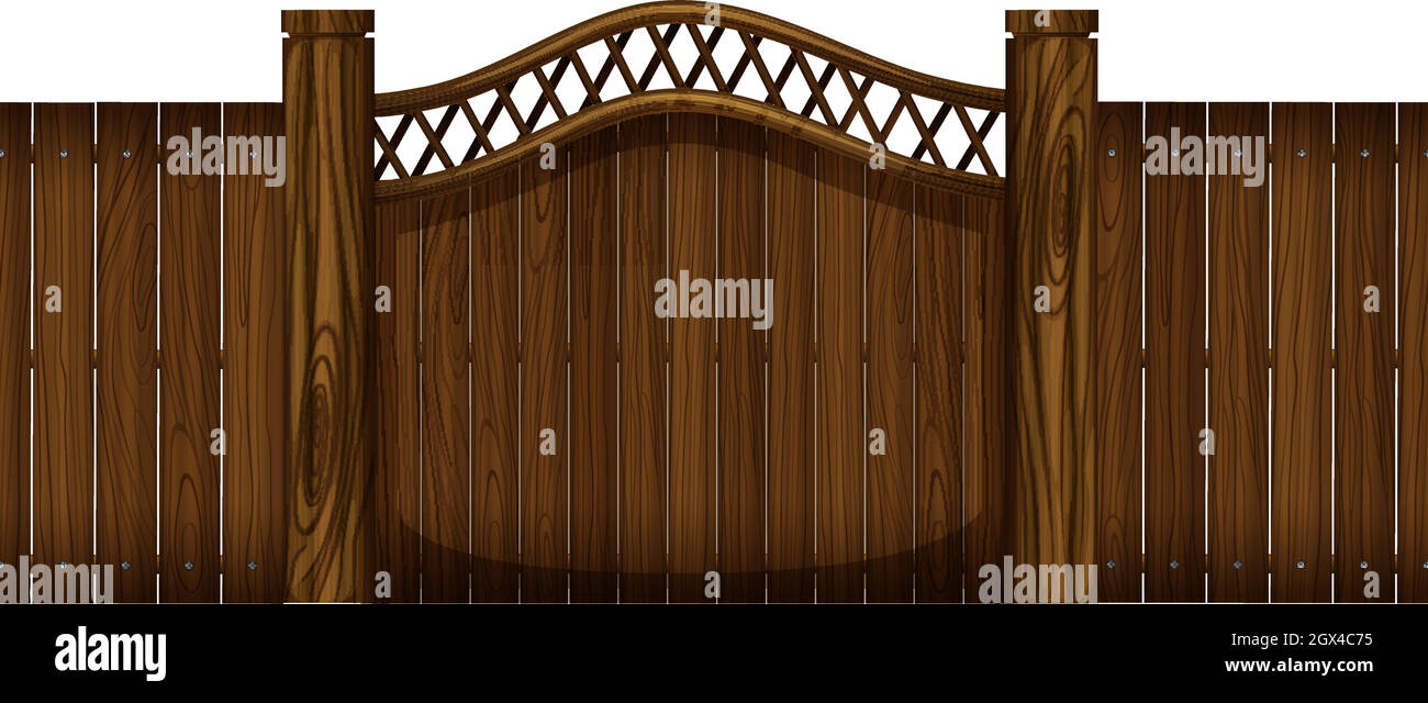 Holzzaun und Eingang Stock Vektor