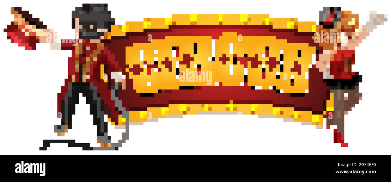 Zirkusschild-Vorlage mit zwei Zauberern Stock Vektor