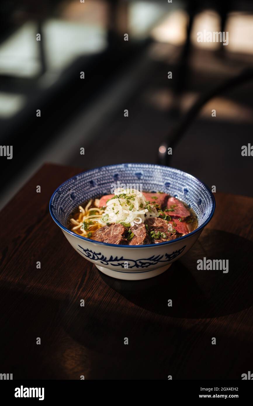 Japanischer kumamoto shio Ramen mit Pferdefleisch Stockfoto