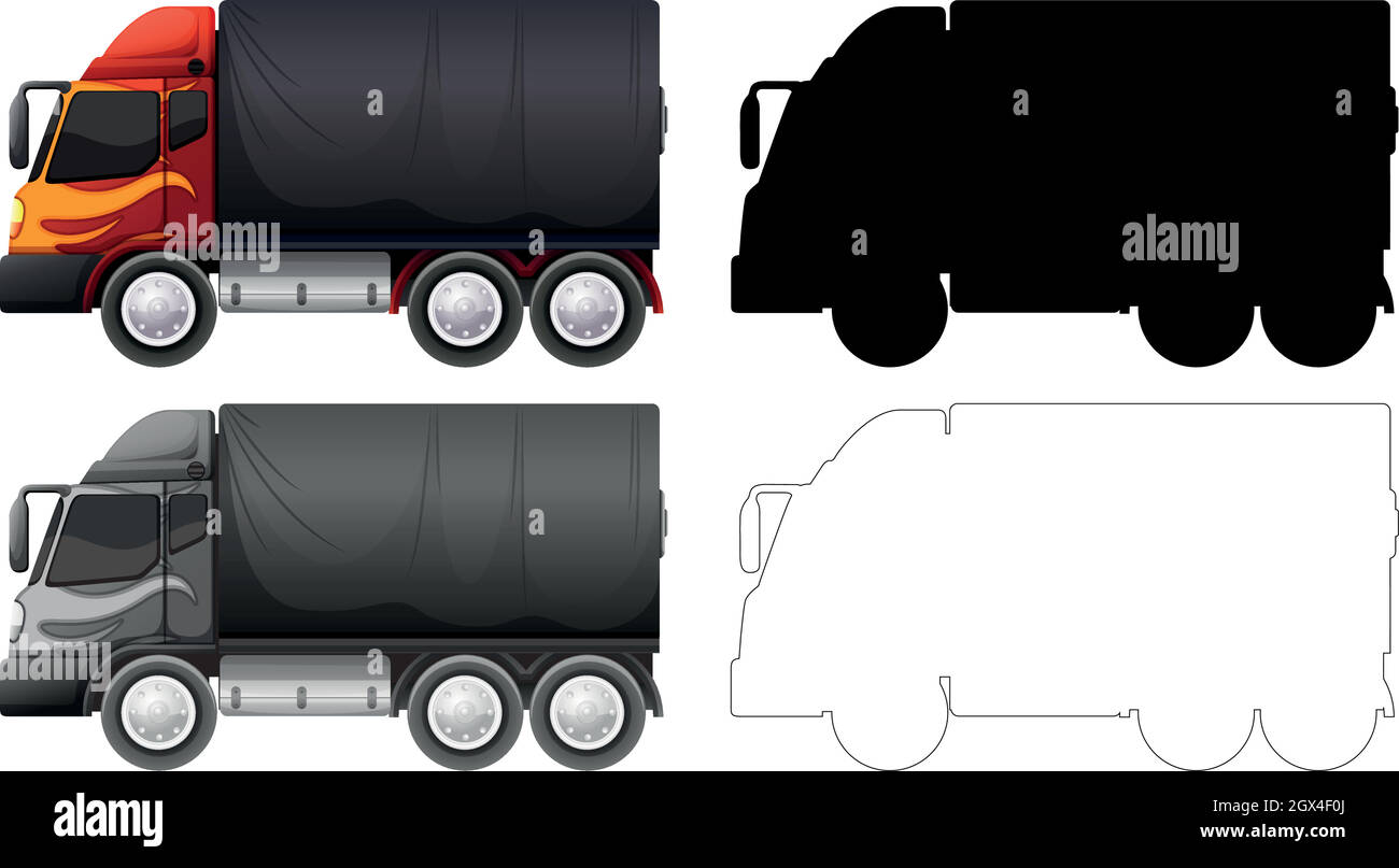 Satz LKW-Fahrzeug Stock Vektor