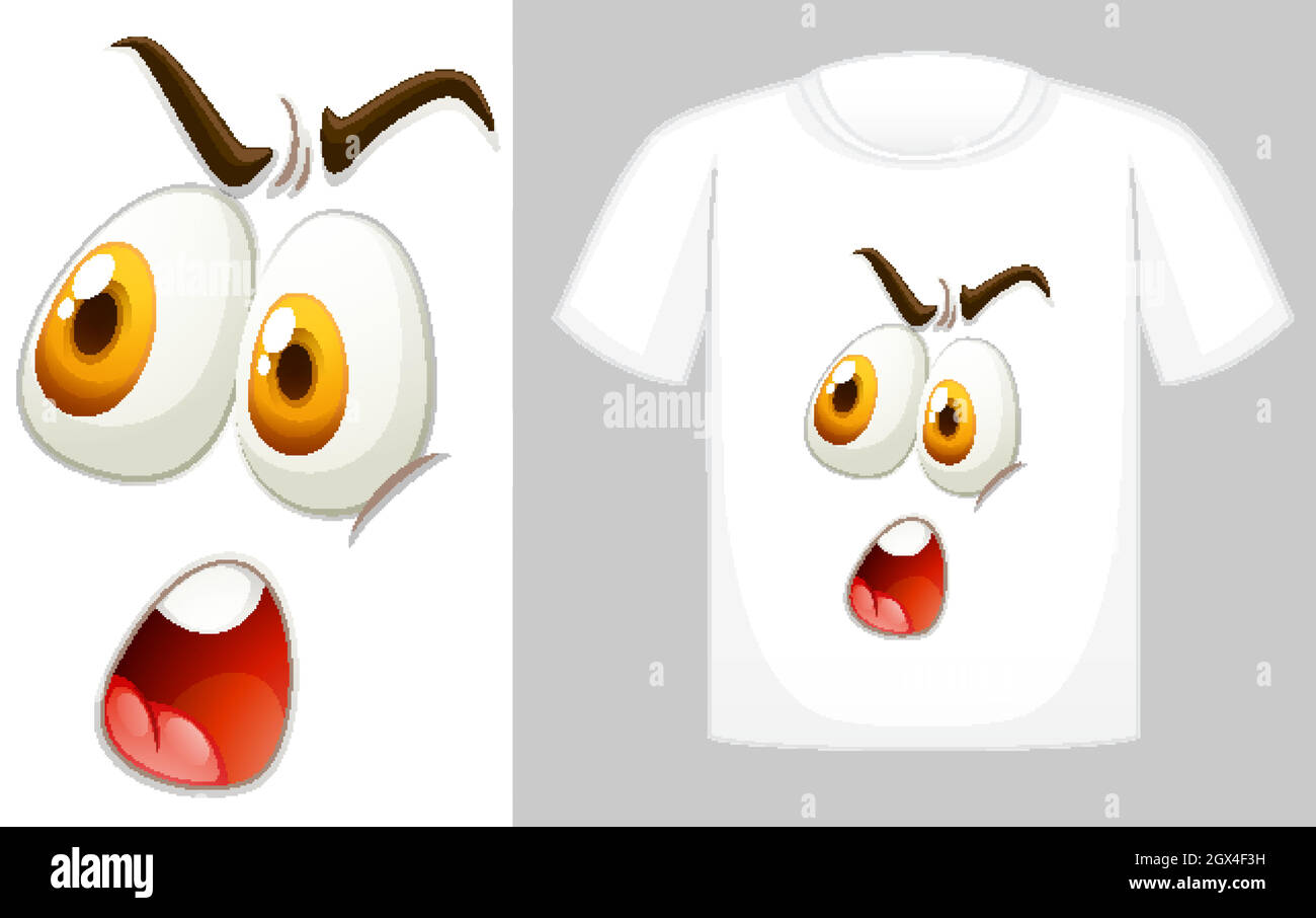 T-Shirt-Dessin mit Grafik vorne Stock Vektor