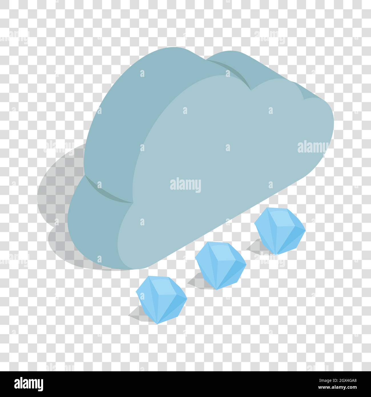 Cloud und Hagel isometrische Symbol Stock Vektor