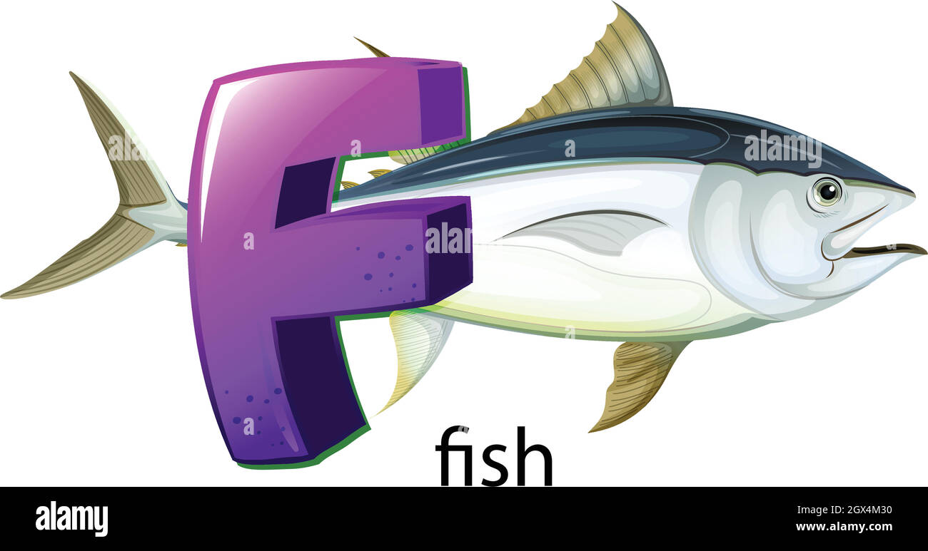 Ein Buchstabe F für Fische Stock Vektor