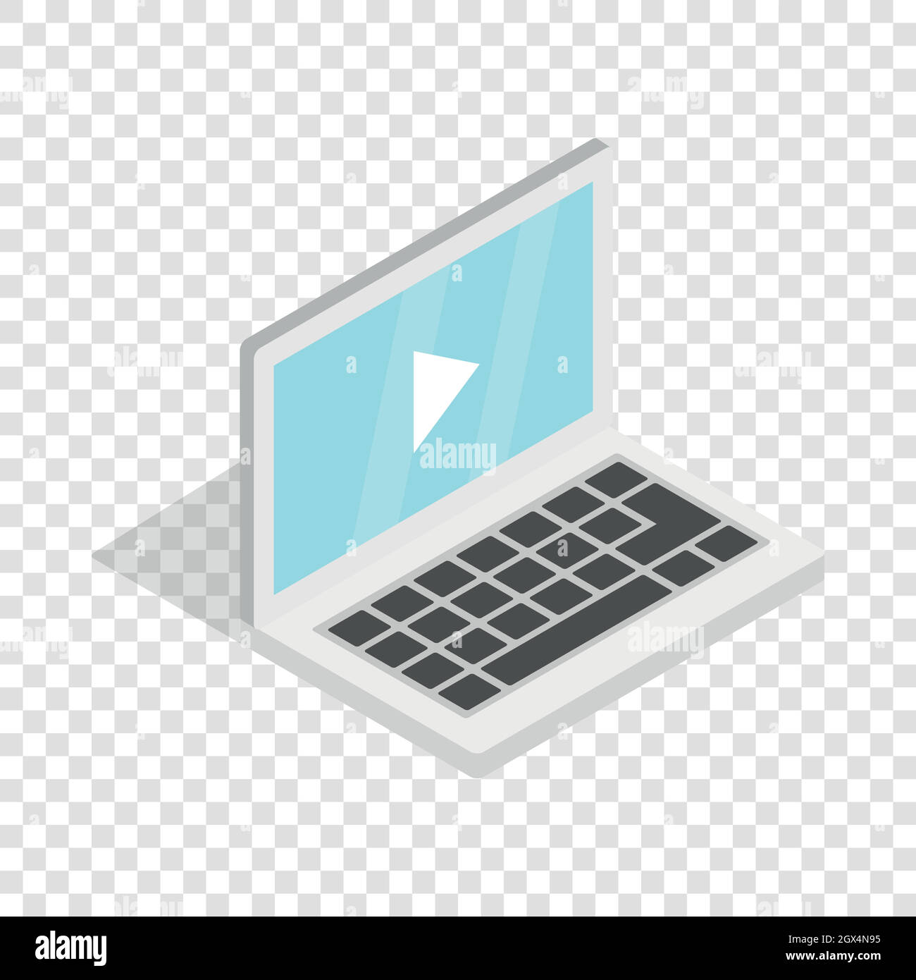 Video Film-Media-Player auf dem Laptop isometrische Stock Vektor