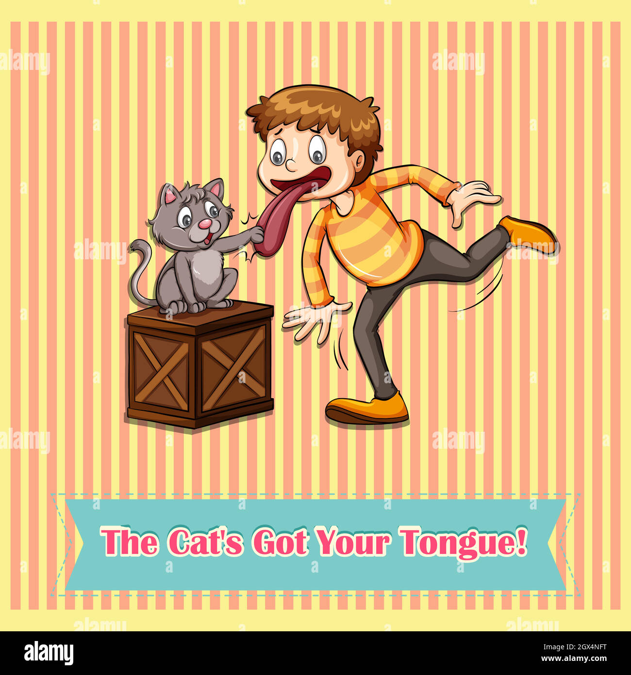 Idiom Katze hat deine Zunge Stock Vektor
