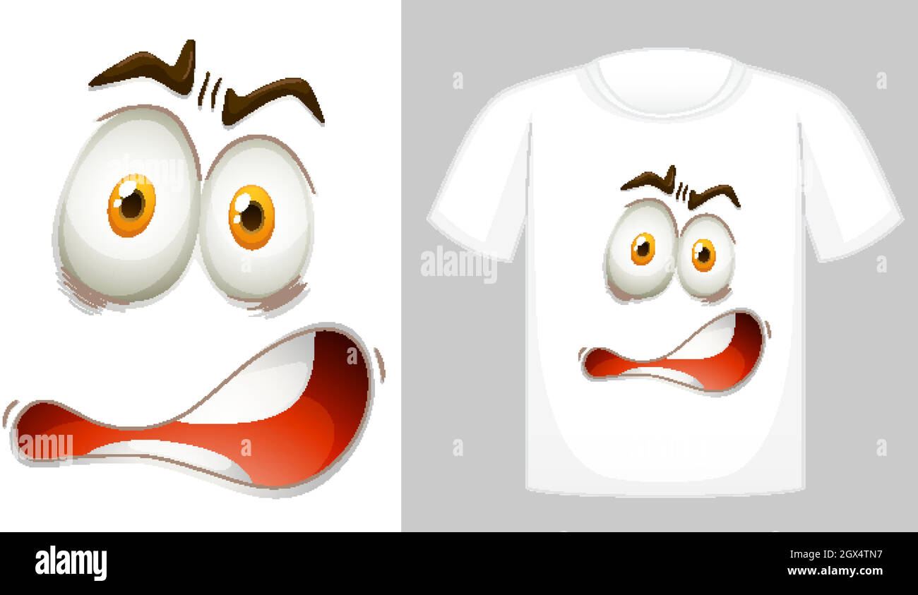 T-Shirt-Dessin mit Grafik vorne Stock Vektor