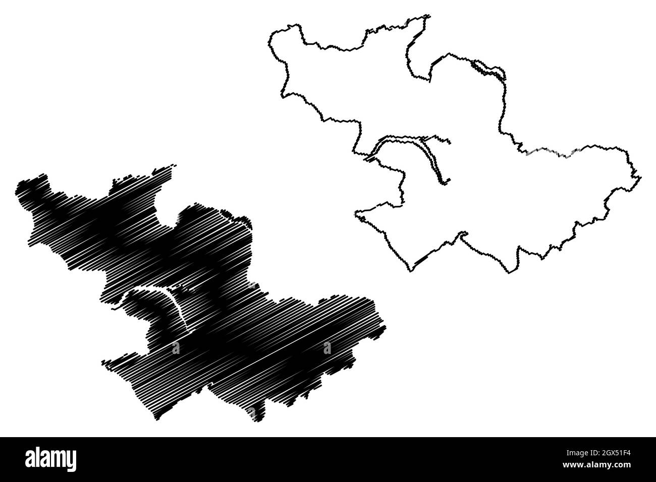 Jajpur Bezirk (Odisha Staat, Republik Indien) Karte Vektor Illustration, scribble Skizze Jajpur Karte Stock Vektor