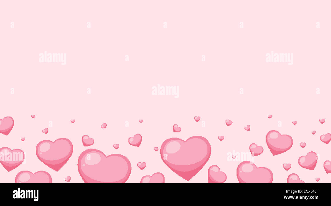 Valentine Thema mit rosa Herzen auf rosa Hintergrund Stock Vektor
