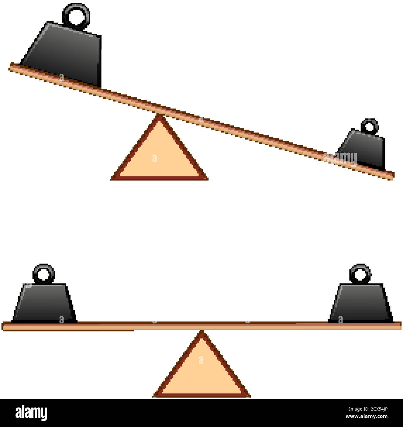 Diagramm mit dem Gewicht auf Trägern Stock Vektor