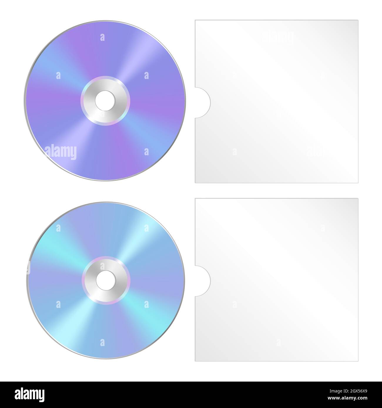 Symbol für CD-, dvd-Isolierung. Realistisches Set mit Compact Disc Stock Vektor