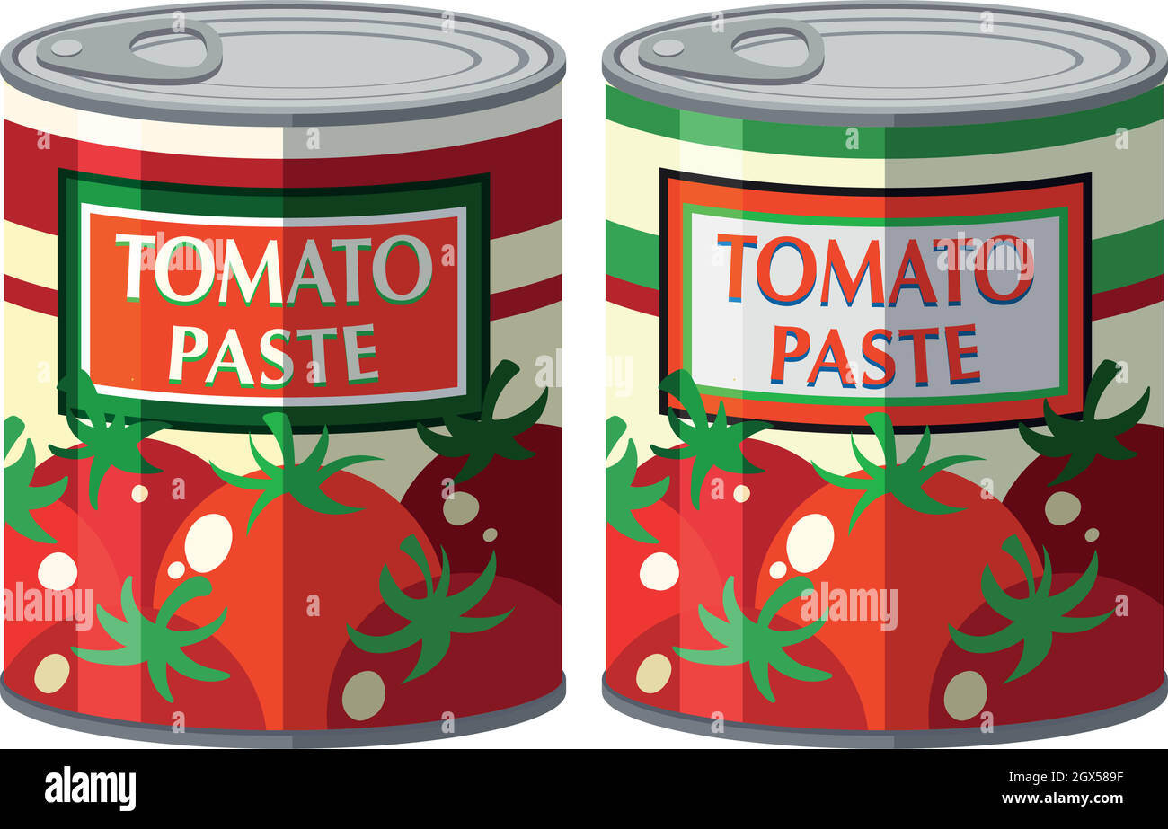Tomatenmark in AluminiumDose Stock Vektor