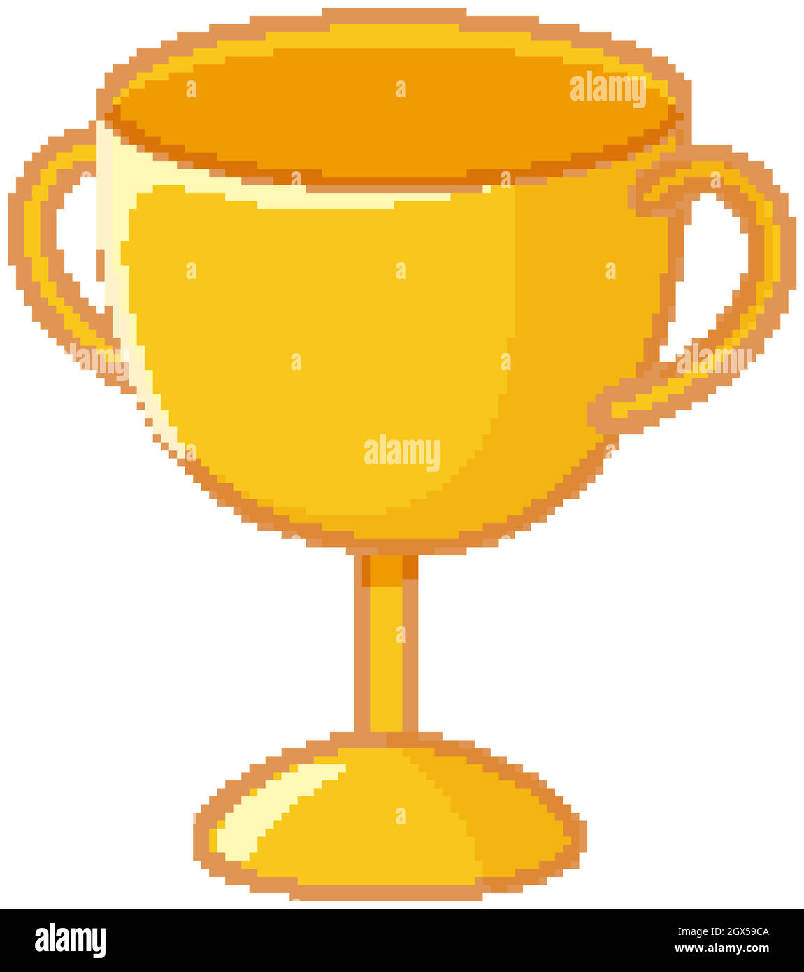 Gelbe Trophäe Tasse Cartoon-Stil auf weißem Hintergrund isoliert Stock Vektor