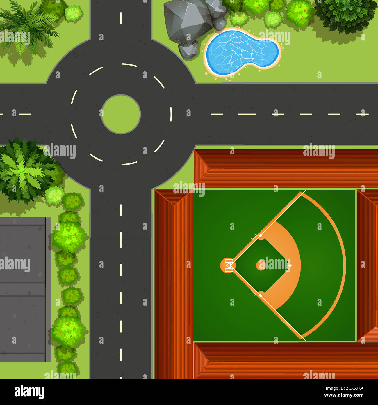 Baseball-Feld Stock Vektor