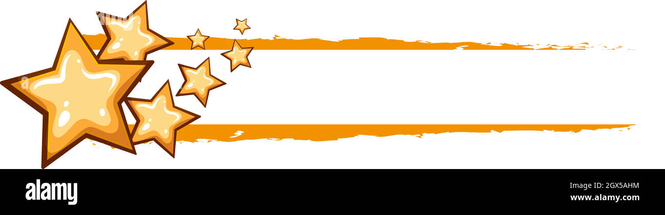 Label-Design mit gelben Sternen Stock Vektor