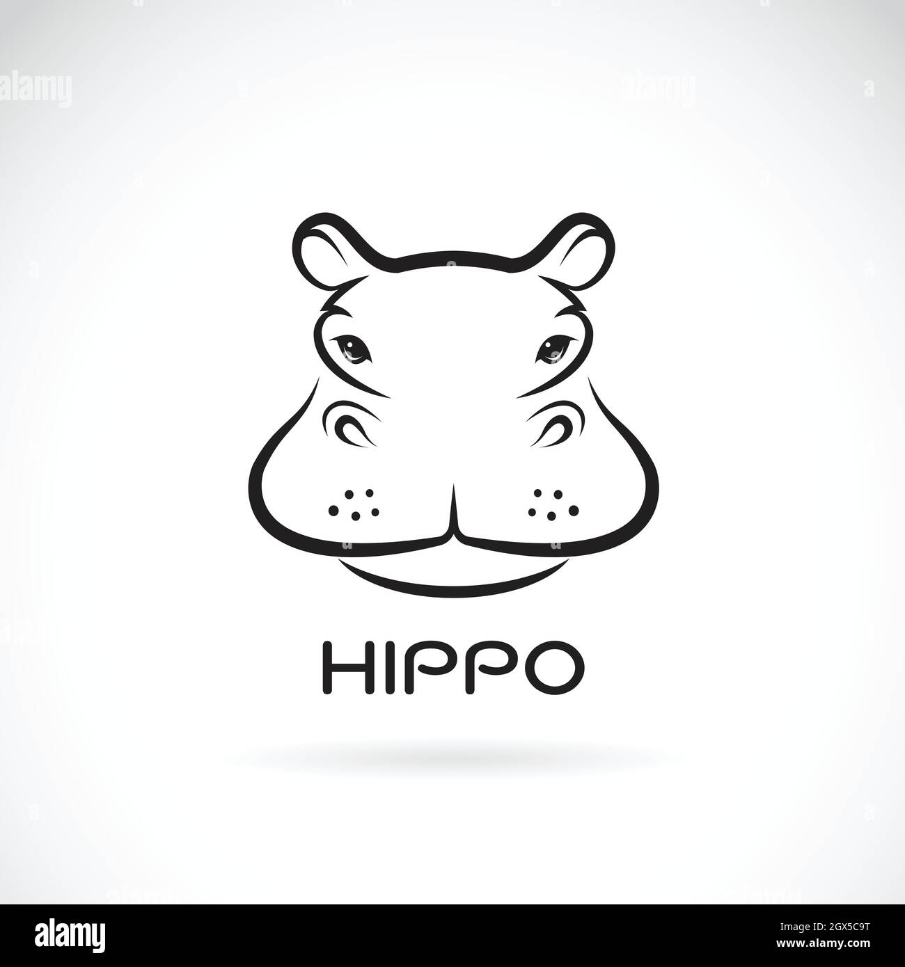 Vektor eines Nilpferd-Gesichts-Designs auf weißem Hintergrund. Wilde Tiere. Leicht editierbare Vektorgrafik mit Ebenen. Stock Vektor